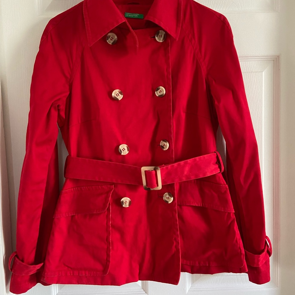 UNITED COLOURS OF BENETTON - Women's Red Double-Breasted Jacket